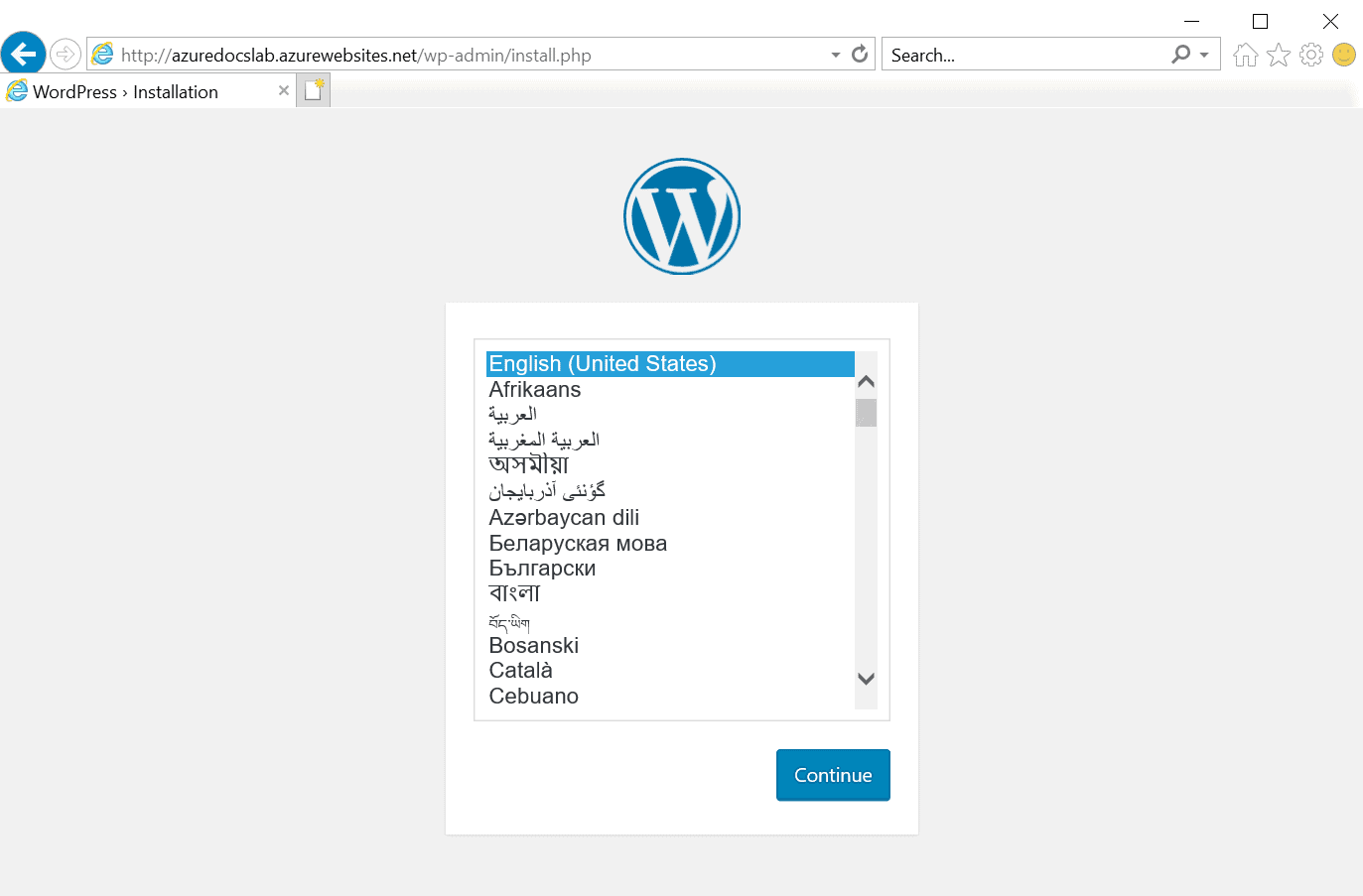 WordPress on Azure